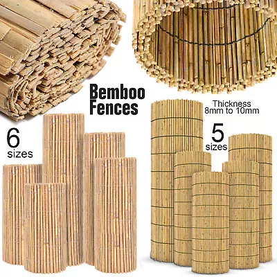 Bamboo Slat Fence Screening Fencing Panel Screen Reed Fence Roll Privacy Garden • £19.96