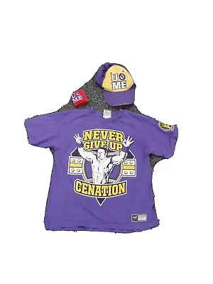 £18.99 • Buy WWE John Cena T-shirt , Cap And Sweat Band Wrestling Never Give Up Can't See Me 