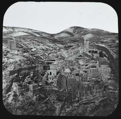 £15 • Buy ANTIQUE Magic Lantern Slide MAR SABA C1890 VICTORIAN PHOTO PALESTINE CONVENT