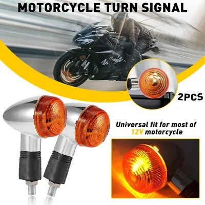 Mini Motorcycle LED Bullet Turn Signals Blinker Light Indicator Amber Lamp 2Pcs • $13.99
