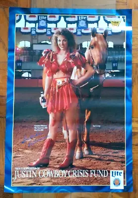 1989 Gretchen Polhemus Miss Texas USA W/Tari T Cross Miller Lite Beer Poster • $24.99