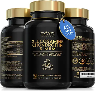 £11.45 • Buy Glucosamine And Chondroitin MSM Tablets High Strength | 60 Glucosamine Sulphate