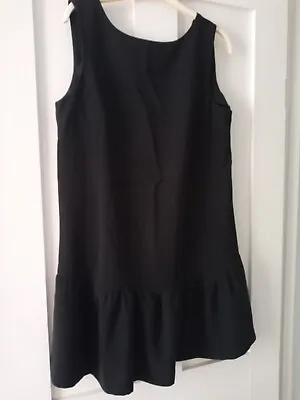 Ladies La Redoute Black Sleeveless A Line Dress With Frill Hem Size 12 • $12.62