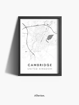 Cambridge City Map Location Print Poster Decor Wall Art Moving New Home Gift • £13.99