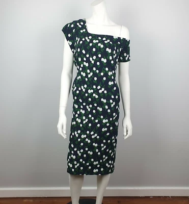 $44.95 • Buy Pink Ruby Women's Off The Shoulder Ira Sheath Dress Pockets Size 14 Green Blue