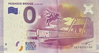 Ticket 0 Euro Pegasus Bridge France 2016 Number 100 • £26.04