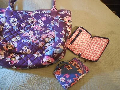 Lot 3pc Vera Bradley Everyday Tote Bag Purse~Key Chain Id Purse~Wristlet Wallet • $22.99