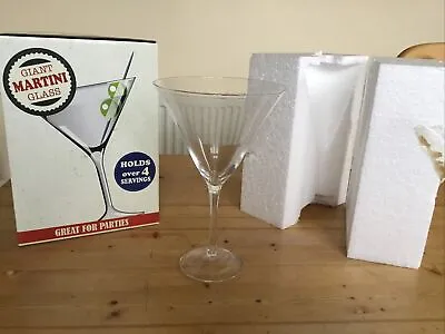 Giant/Large Martini Cocktail Margarita Glass In Box 23cm Tall • £9