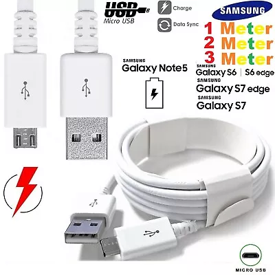 Samsung Micro USB Android Charging Cable For Galaxy S6 S7 Edge LG NOKIA HTC SONY • £0.99