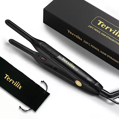 Terviiix Mini Hair Straighteners For Short Hair Upgrade Pencil Hair And Curler • £25.04