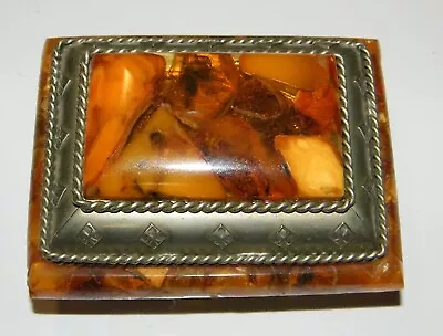 Amber Trinket Box - Vintage Estate Sale • $15.50