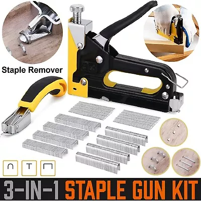 Heavy Duty Staple Gun Tacker Free Staples Upholstery Stapler Staple Remover Tool • $24.99