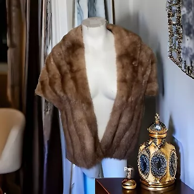 $160 • Buy Vintage Women's Genuine Mink Fur Stole Cape Wrap Shawl
