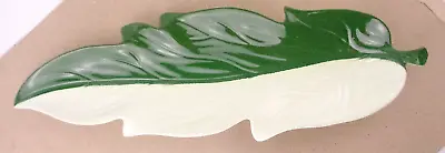 Vintage C50's Carlton Ware Australian Design Two Tone Green And Cream Leaf Dish • $29.71