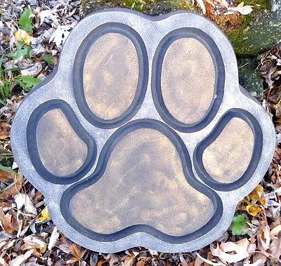 Dog Paw Stepping Stone Mold 14  X 14  X 1.5  100 Mil Abs Plastic Concrete Mould • $34.95