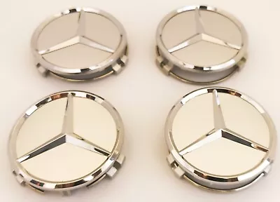 X4 75mm MATT SILVER CHROME MERCEDES MERC BENZ Centre Wheel Cap Fits ALL MODELS • $9.93