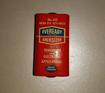 RARE Vintage ENERGIZER EVEREADY  B  Dry Cell 22.5v Battery 412 Transistor Radio • $29.95