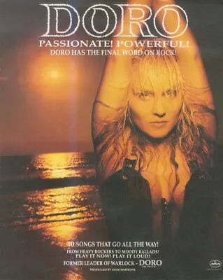 Sfbk62 Picture/advert 1x11 Doro : Doro Former Leader Of Warlock • £15