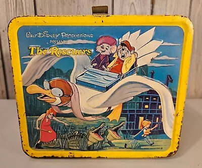 Vintage 1977 Disney The Rescuers Metal Lunchbox (Rough Condition) No Thermos • $19.99