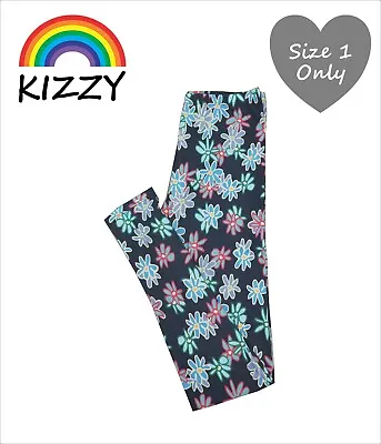 Crazy Daisy KIZZY LEGGINGS Size1 8-14 Print Buttery Soft Flowers Casual UK • £8.40
