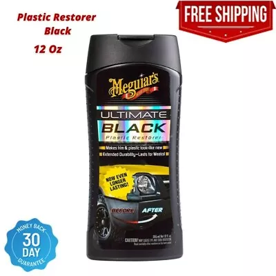 Meguiars Car Black Plastic Restorer Fluid 12 Oz Ultimate Trim Protect Restore US • $13.80