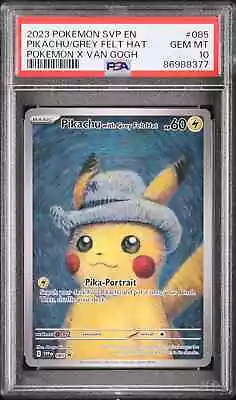 Pokemon X Van Gogh - PSA 10 Gem Mint Museum Pikachu With Grey Felt Hat 085 Promo • £35.82