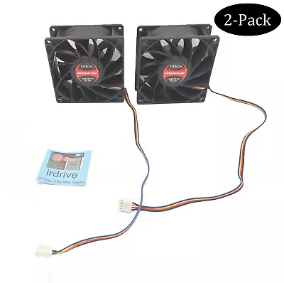 LOT 2 New: High Speed 92mm X 38mm 4pin PWM Dual Ball Bearing PC Case Cooling Fan • $31