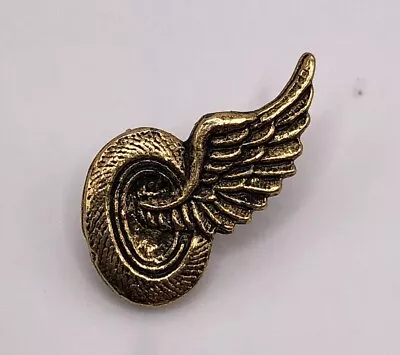 $9.99 • Buy Vintage 1970s Winged Wheel Gold Biker Motorcycle Jacket Vest Hat Lapel PIN