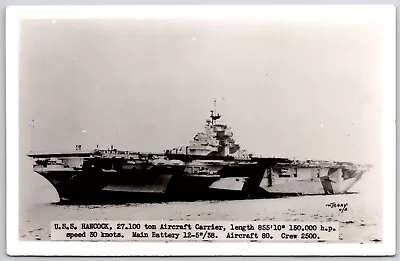 Rppc Uss Hancock Naval Ship W.j. Gray • $23.94