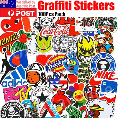 100 Random Vinyl Decal Graffiti Sticker Bomb Laptop Waterproof Stickers Skate • $5.99