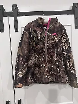 Mossy Oak Camp Pink Jacket Full Zip Softshell Jacket Women's Size L • $14.97