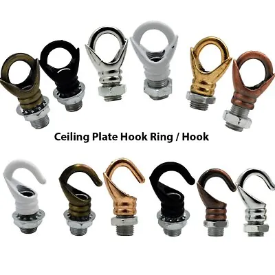 Ceiling Rose Hook / Hook Ring For Chandelier Light Fitting Choose Finish  5pcs • £5.17