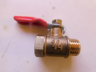 £4.60 • Buy In-line Brass Ball Valve - 1/4  Male BSP To 1/4 BSP Female