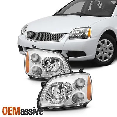 Fit 2004-2012 Mitsubishi Galant Chrome Halogen Type Headlights Lamps Replacement • $132.99