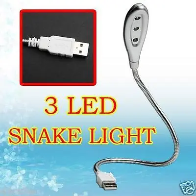 $3.99 • Buy USB 3 LED Mini Light Lamp Snake Metalflexible For PC Notebook Laptop Desktop New