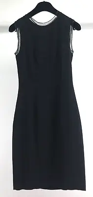 D&G Designer Black Sleeveless Straight Dress Feature Zip - Brand Size 40 / UK 8 • £62