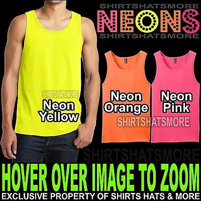 NEONS Young Mens PRESHRUNK Tank Top Sleeveless T-Shirt XS-XL 2XL 3XL 4XL NEW • $8.49