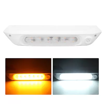12V 287mm Dual LED Awning Light With Switch Amber White Waterproof Caravan RV • $27.40
