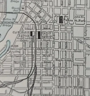 Vintage 1901 GRAND RAPIDS MICHIGAN Map 11 X14  ~ Old Antique Original WYOMING MI • $31.94