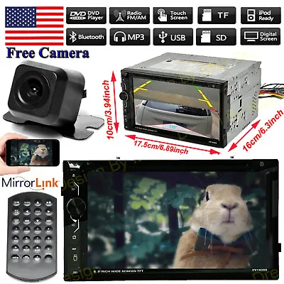 Fit 95-02 Chevy Tahoe C1500 TRUCK 2Din CD DVD Bluetooth Car Stereo Radio+Camera • $100.69