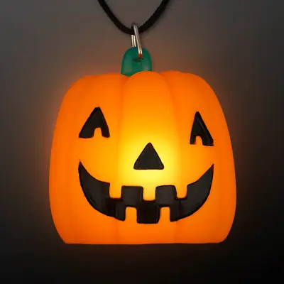 HALLOWEEN Pumpkin Light Up LED Flashing Necklace Fun For Halloween (3-Pack) • $19.96