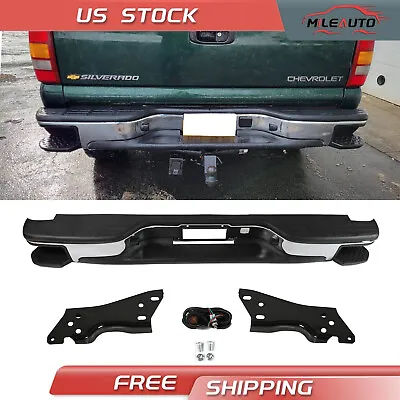 Chrome Rear Bumper W/Corner Steps For 1999-2006 Chevy Silverado GMC Sierra 1500 • $182.55