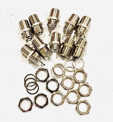 10 Pack F Type Chassis Panel Mounted Socket Female Soldering Connector Adapter • $5.99