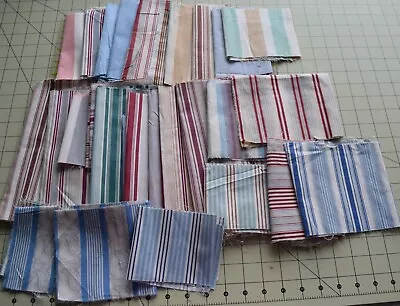 8800 1/2 Lb Antique 1920-30's Cotton Unused Fabric Scraps-stripes Solids • $17.99