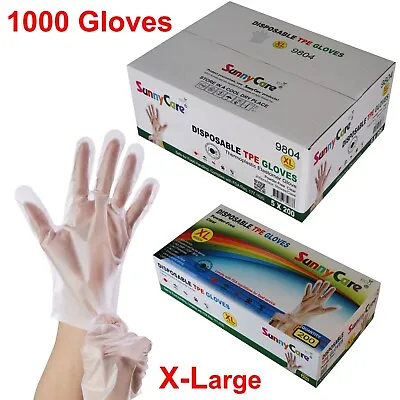 1000 PCS SunnyCare TPE Food Service Gloves Powder Free (Non Vinyl Latex)X-Large • $30