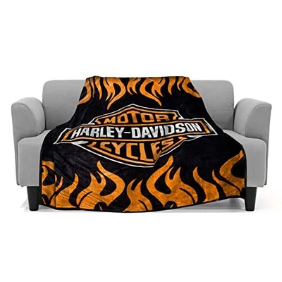 $53.99 • Buy Elegant Comfort Super Soft Plush Classic Black Harley Davidson Blanket/Throw ...