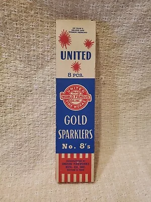 1950s Vintage United Fireworks Mfg Co Dayton OH Gold Sparklers No. 8's Box Only • $25