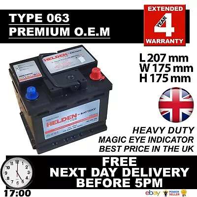 Yuasa YBX3063 Eq. Car Battery 12V Sealed Lead Acid 4 Yr Warranty Type 063 • £59.99