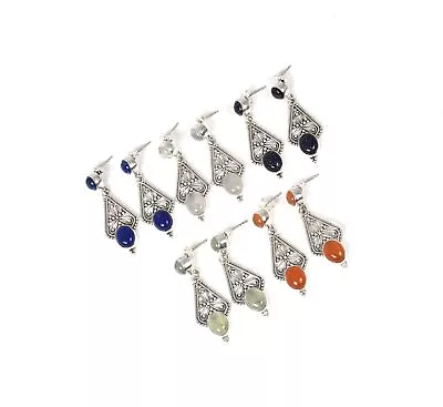 $55.99 • Buy Wholesale 925 5PR Solid Sterling Silver Carnelian Mixstone Stud Earring Lot V959