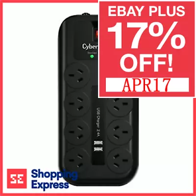 CyberPower 8 Way Outlet Surge Protector Power Board USB Charging 5-pack • $169